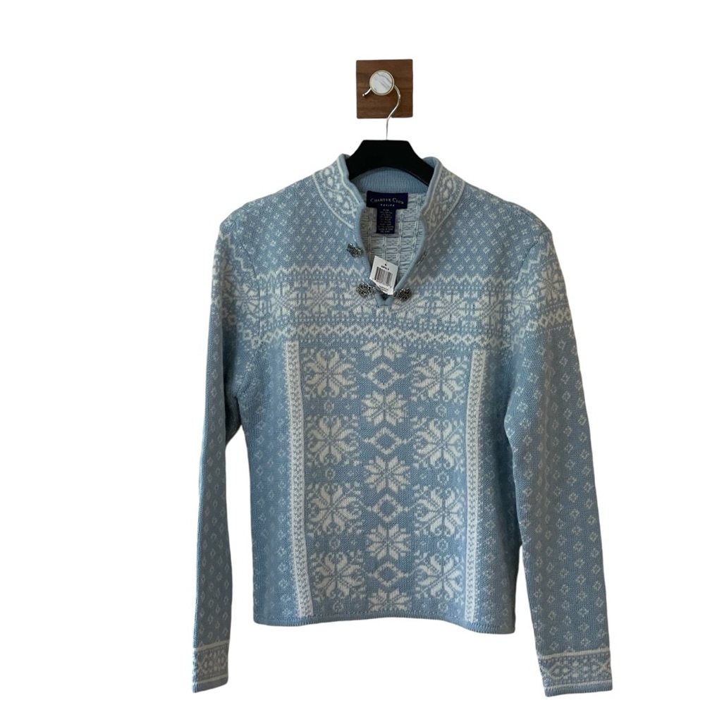 Vintage Charter Club Wool Blend Fair Isle Nordic Sweater